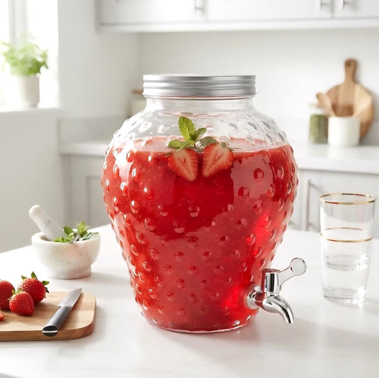 4L Strawberry Shaped Glass Dispenser