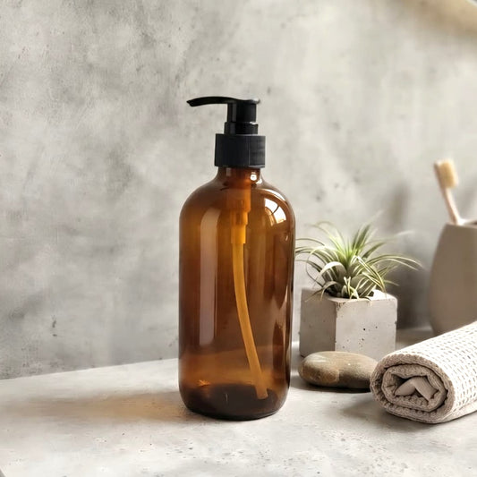 Glass Soap Dispenser Amber