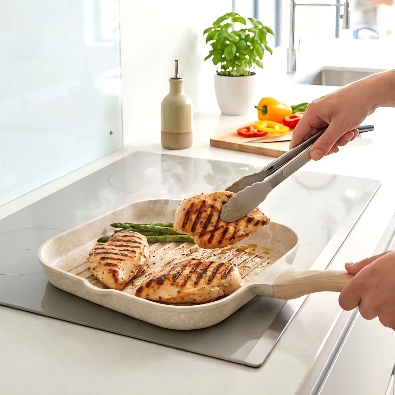 3-Section Frying Pan with Lid
