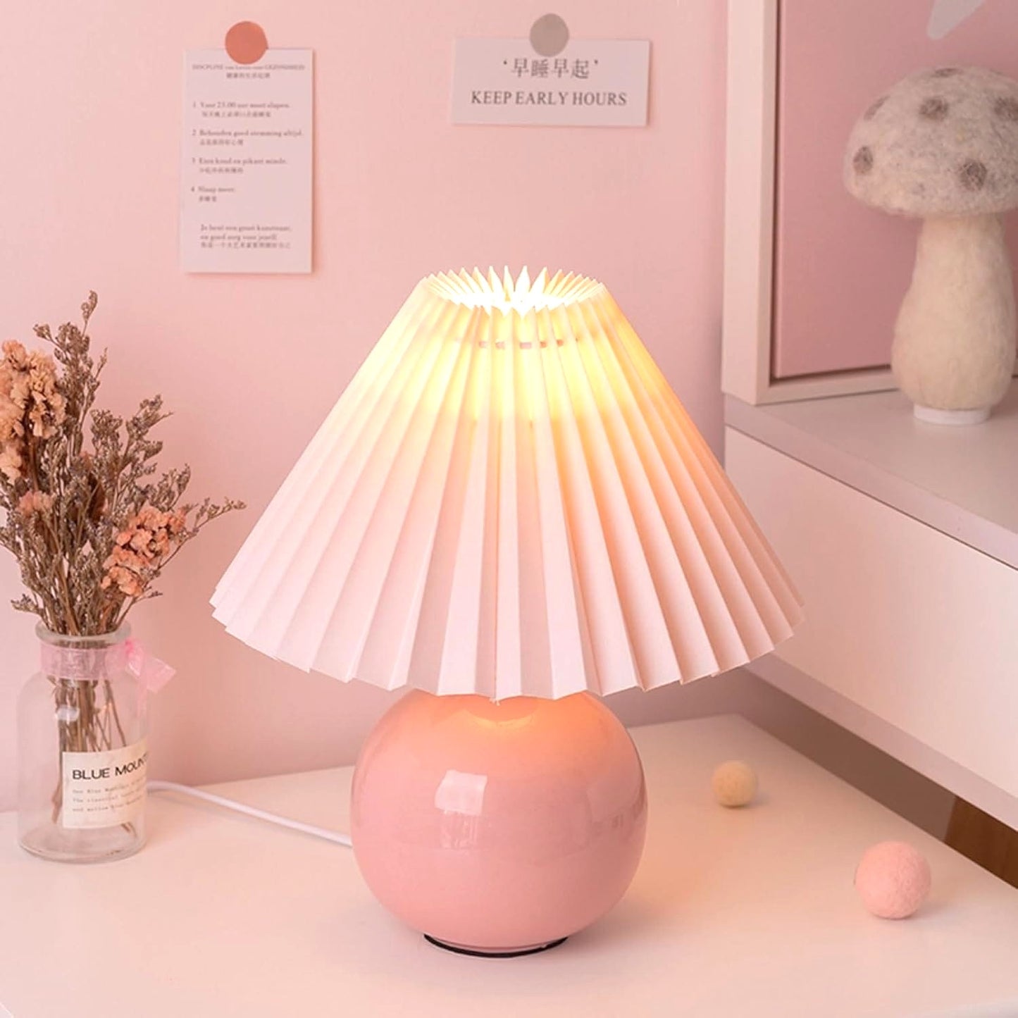 Umbrella LED Table Lamp Pink