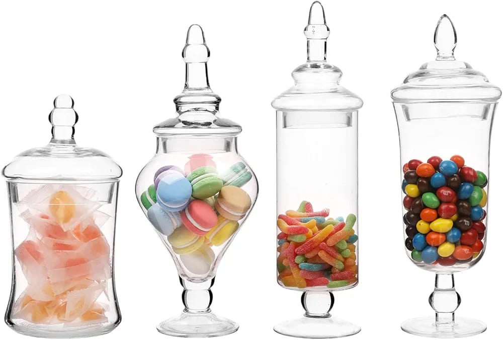 Decorative Glass Jars Set of 4