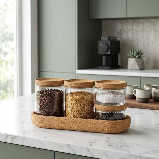 Set of 4 Jars with Platter