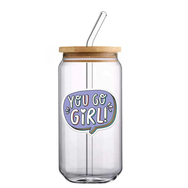 You Go Girl Glass with Straw 500ml