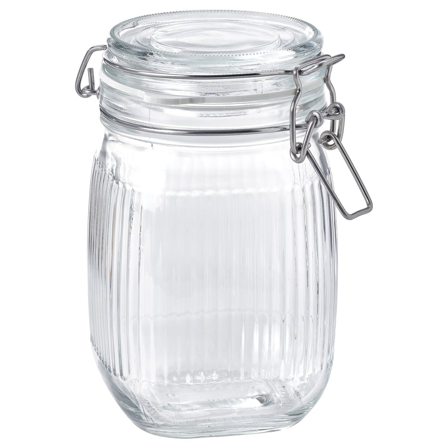 1L Lined Airtight Glass Jar
