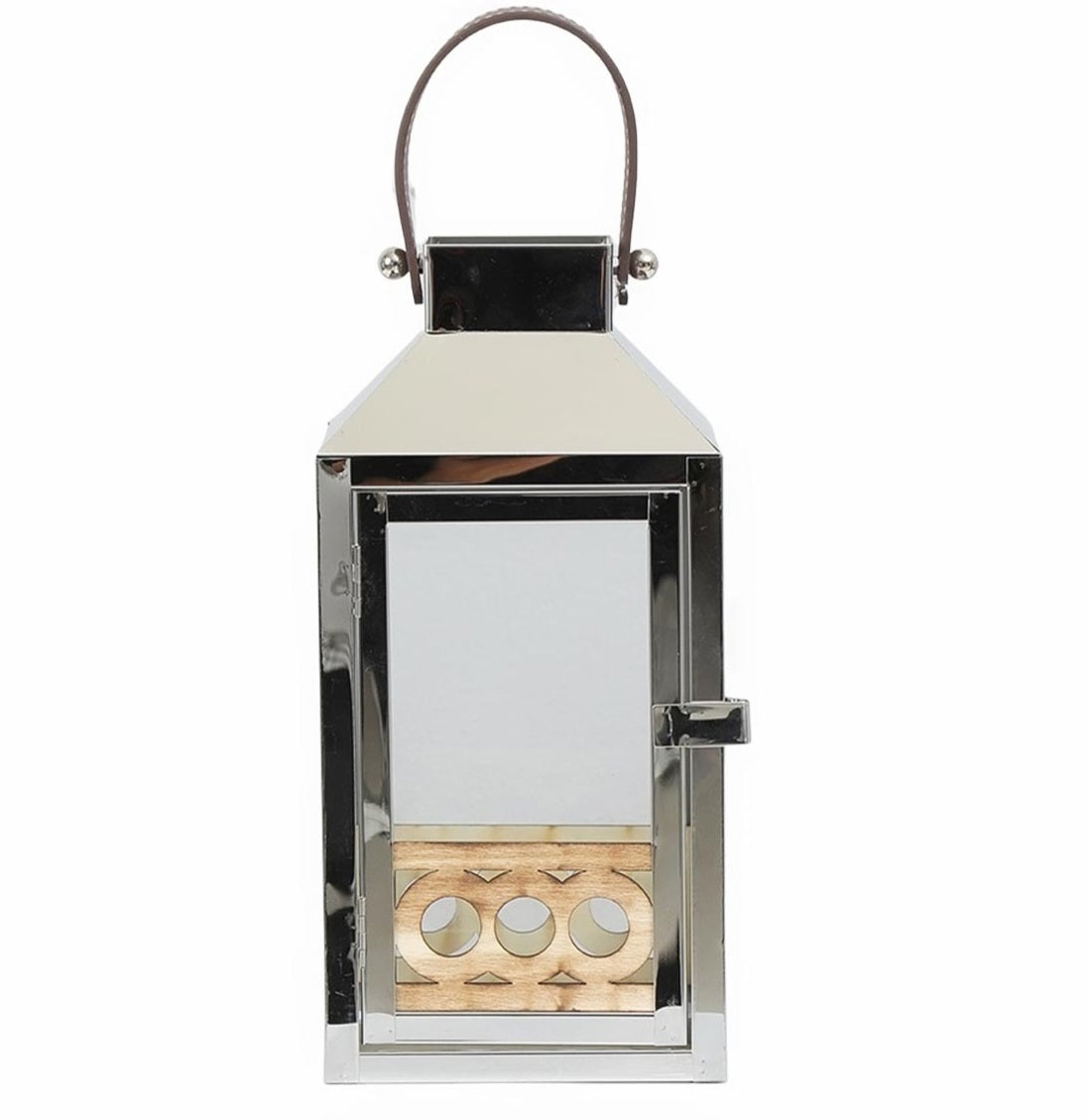 Stainless Steel Lantern Leather Handle