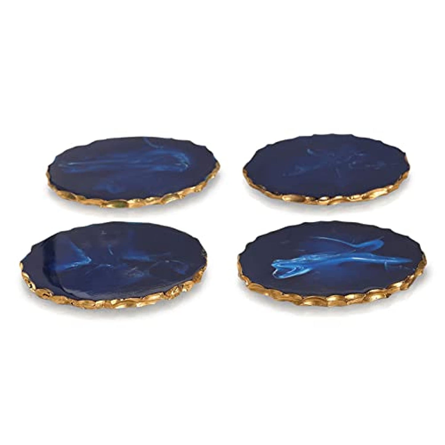 Resin Coasters - Teal/Gold - Pack of 4