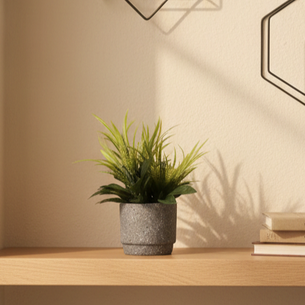Artificial Mini Plant Pot Grey