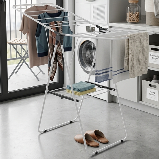 Foldable Clothes Drying Rack - White