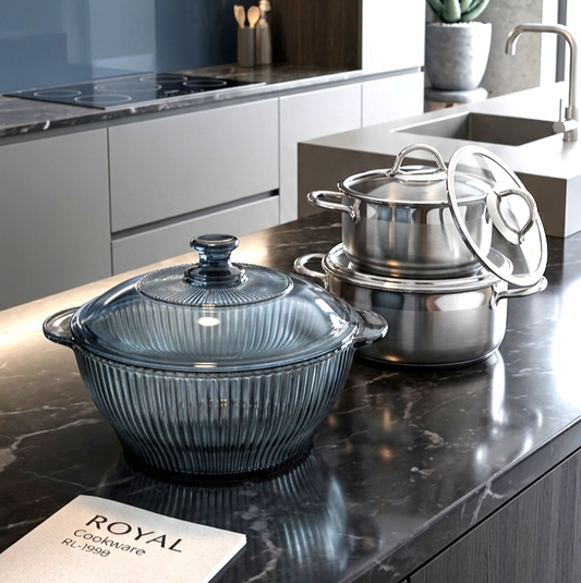 1500ml Glass Pot - Blue
