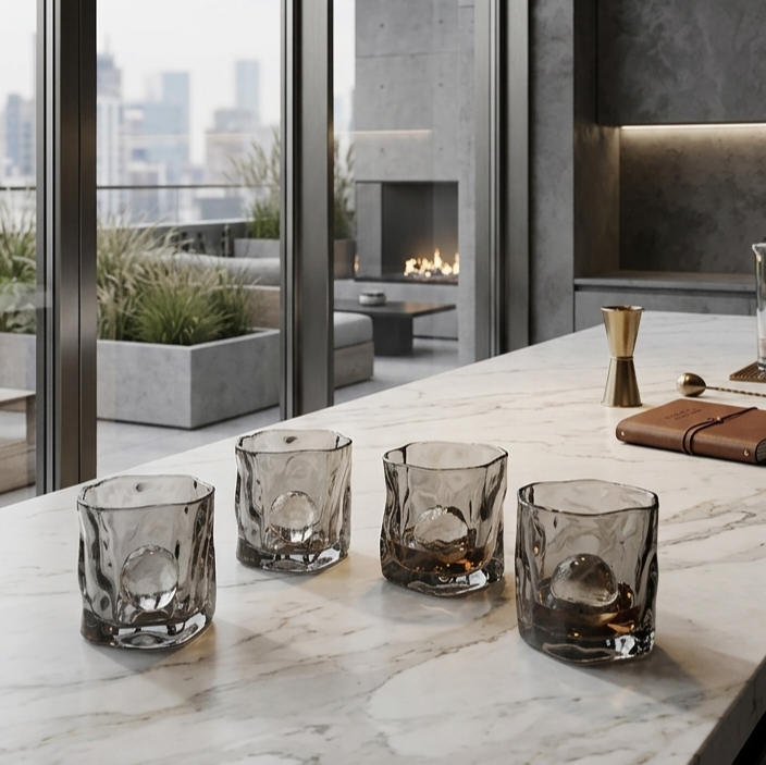 280ml Grey Glass Pack of 4