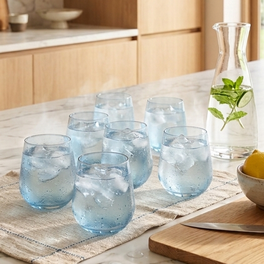 360ml Blue Glass Set of 6