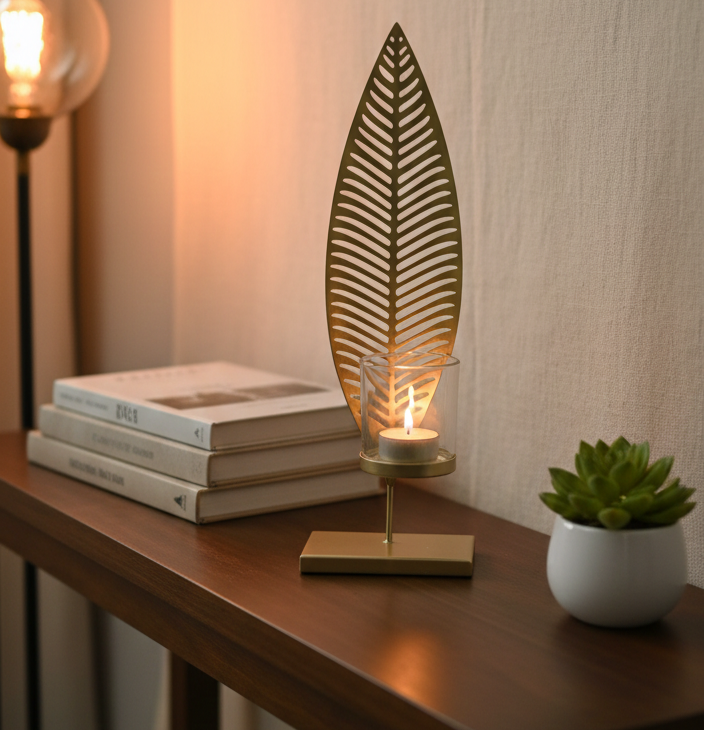 Candle Holder - Gold Leaf