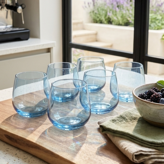 360ml Blue Glass Set of 6