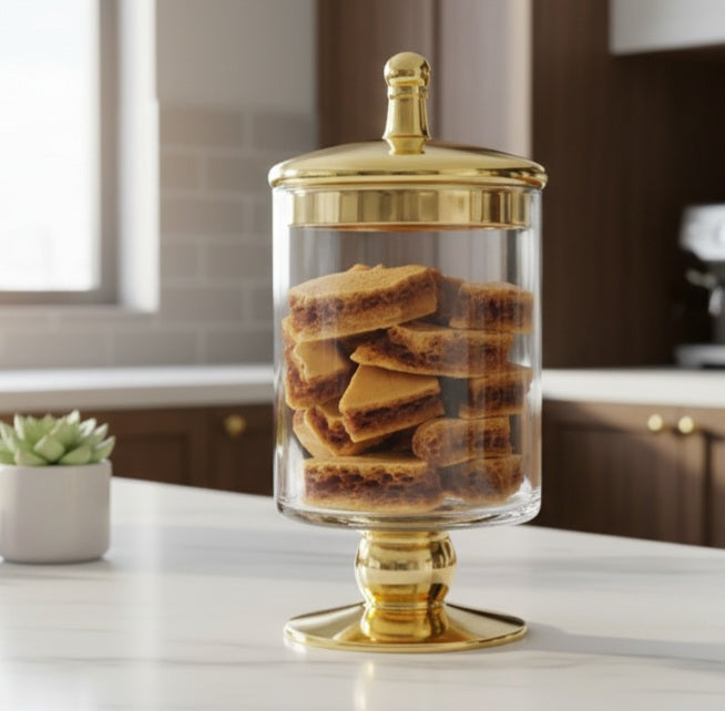 Decorative Glass Jar - Golden