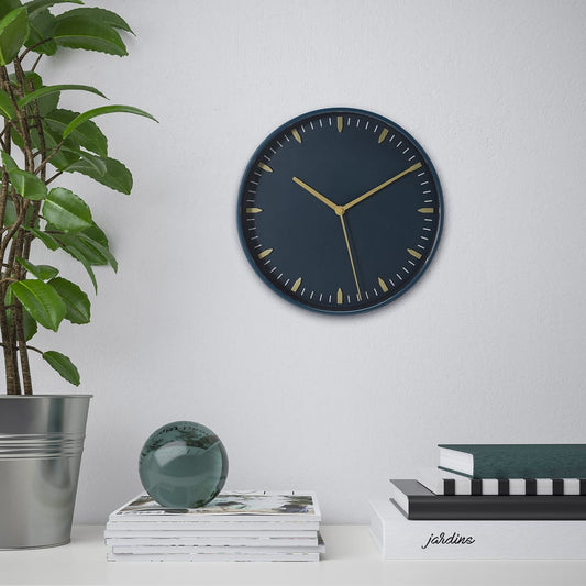 Wall Clock Dark Blue/Brass