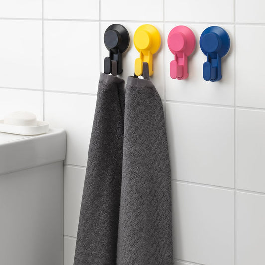 Multi Colour Hooks with Suction Cup - Pack of 4