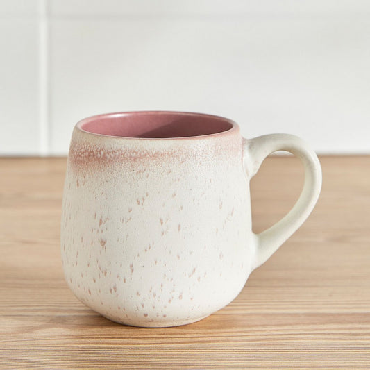 350ml Ceramic Mug - White/Pink