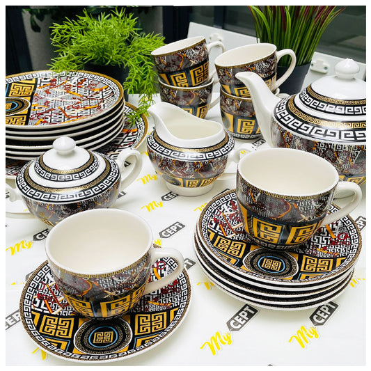22-Pc Tea Set - Yellow