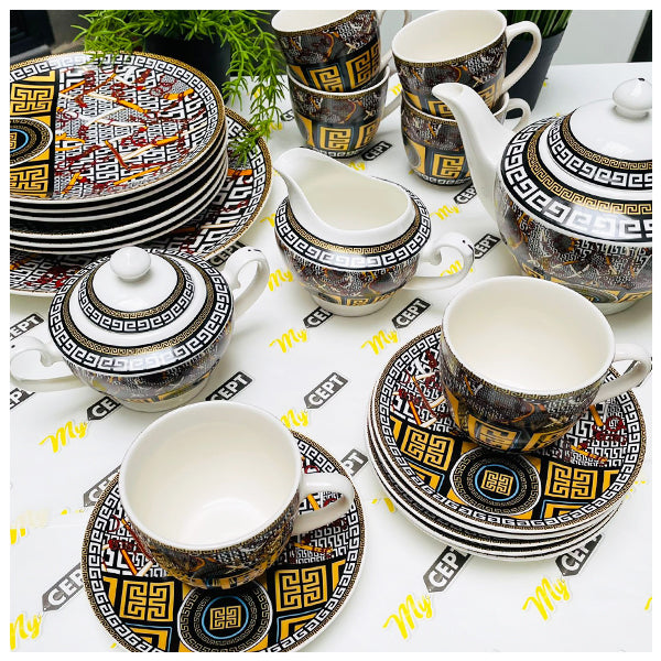 22-Pc Tea Set - Yellow