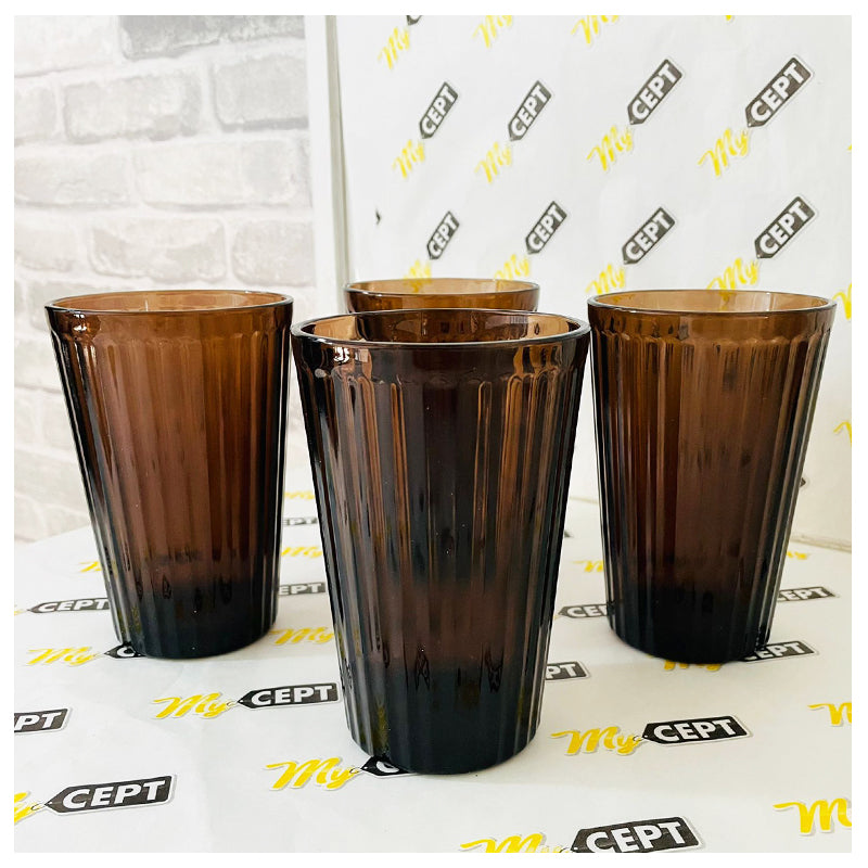 430ml Glass Set of 4 - Brown