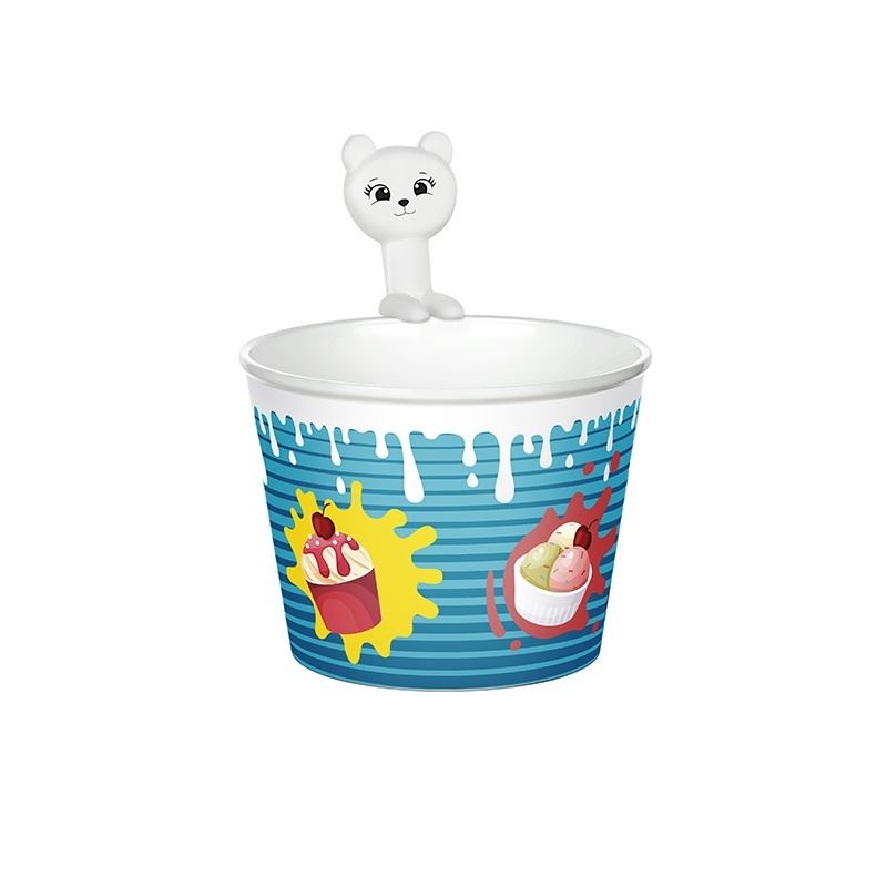 Ice Cream Cups with Spoons - Pack of 4