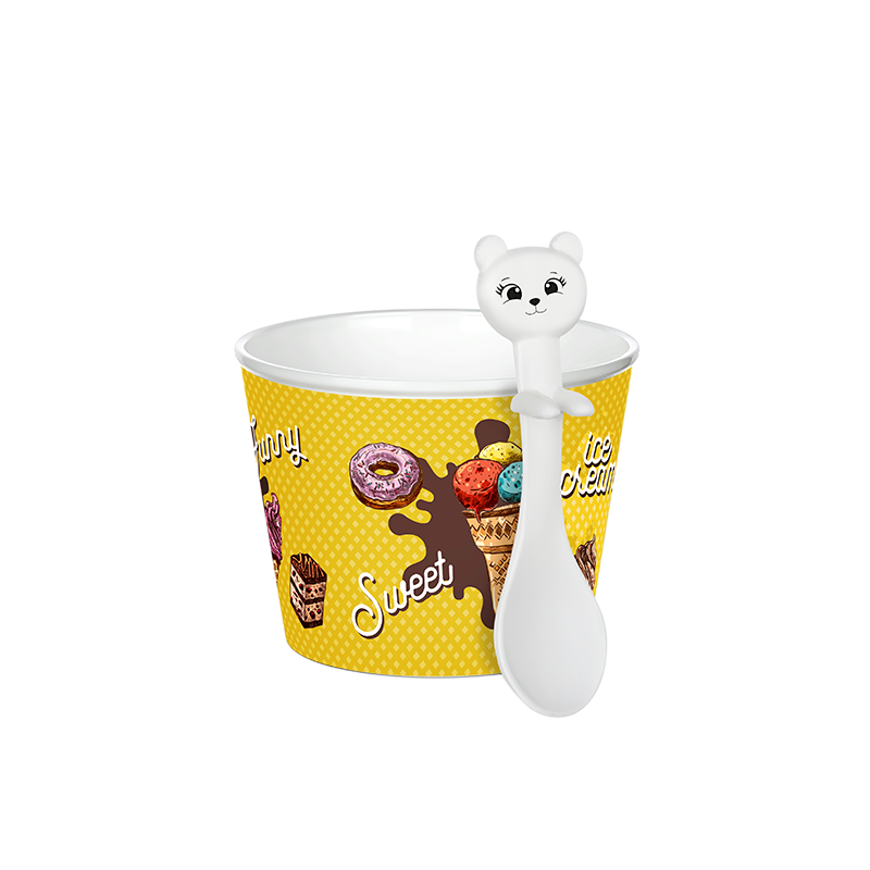 Ice Cream Cups with Spoons - Pack of 4