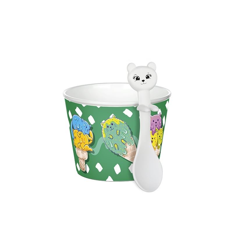 Ice Cream Cups with Spoons - Pack of 4