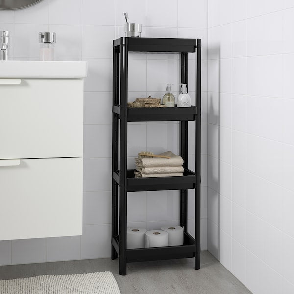 Shelfing Unit - 4 Shelves - Black