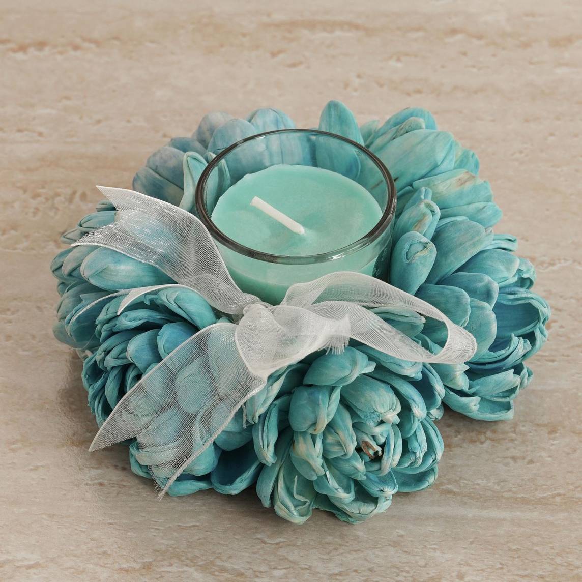 Scented Candle With Flowers