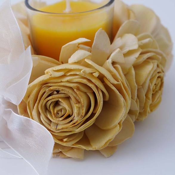 Scented Candle With Flowers