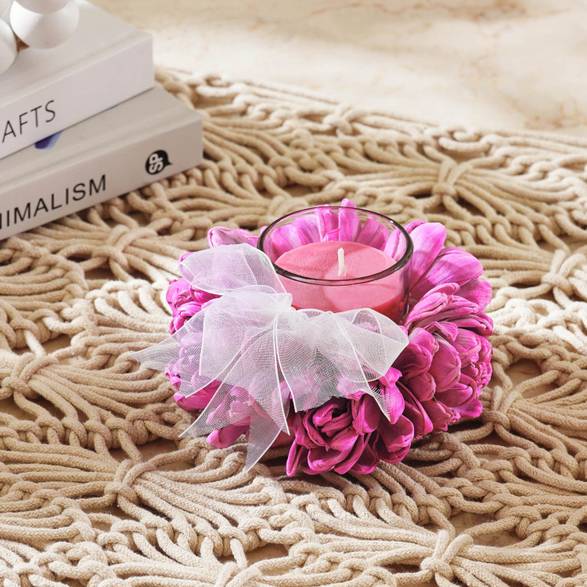 Scented Candle With Flowers