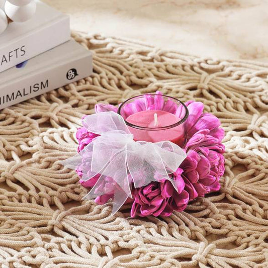 Scented Candle With Flowers