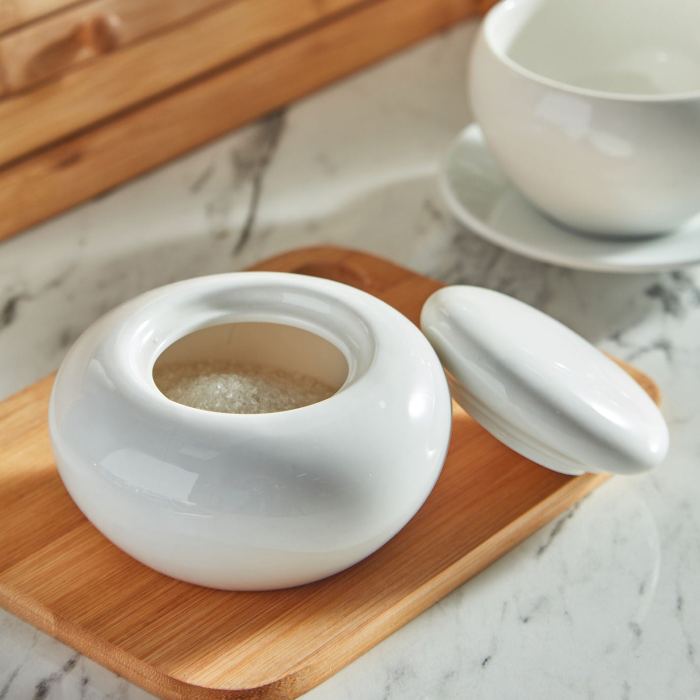 Porcelain Sugar Pot White