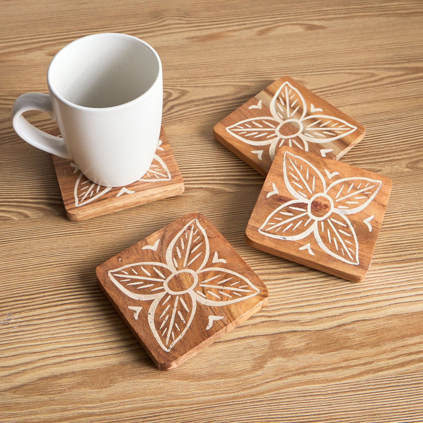 Wooden Coasters Pack of 4