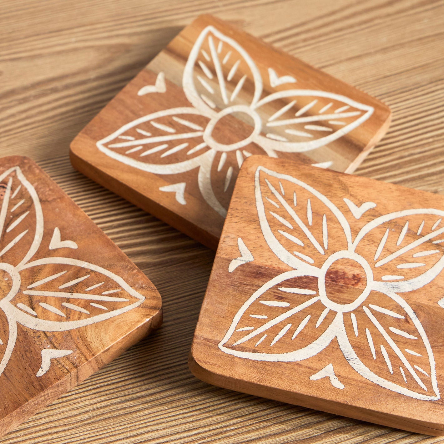 Wooden Coasters Pack of 4