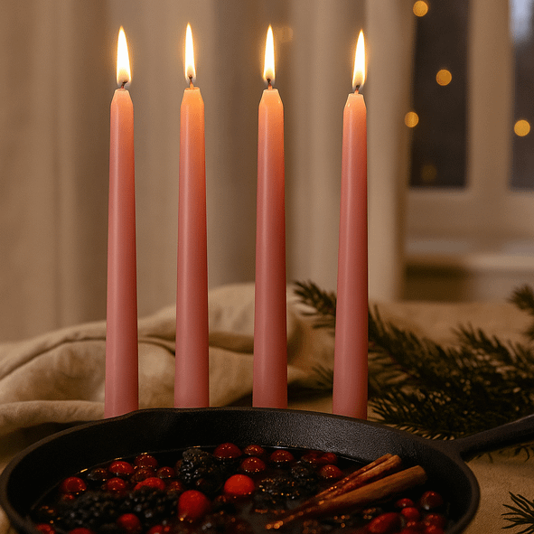 Taper Candle Set - Pink - Pk of 4