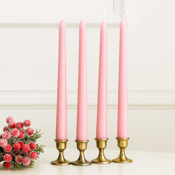 Taper Candle Set - Pink - Pk of 4