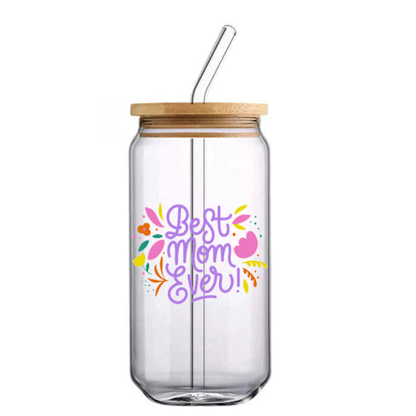 Best Mom Glass with Straw 500ml