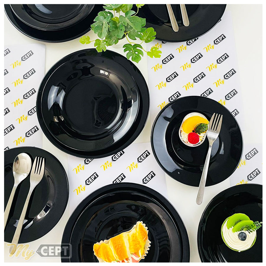 18-Pc Dinner Set - Glossy Black