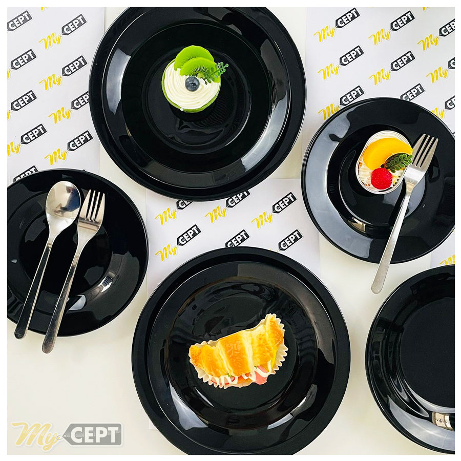 18-Pc Dinner Set - Glossy Black