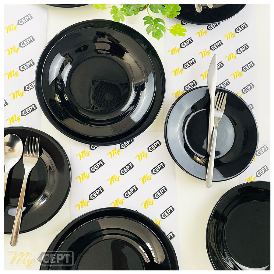 18-Pc Dinner Set - Glossy Black