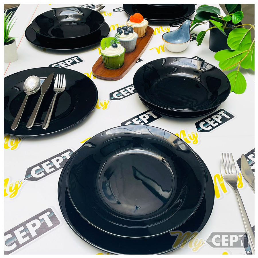 18-Pc Dinner Set - Glossy Black