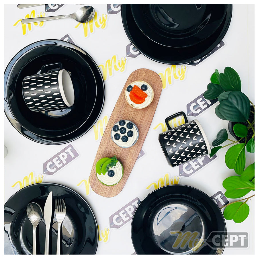 18-Pc Dinner Set - Glossy Black