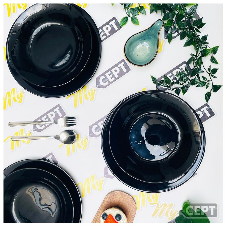 18-Pc Dinner Set - Glossy Black