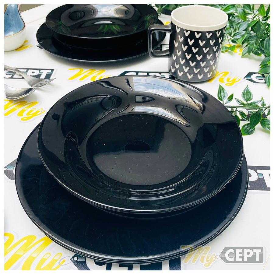 18-Pc Dinner Set - Glossy Black