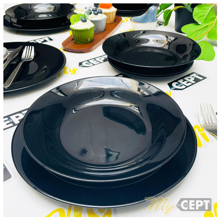 18-Pc Dinner Set - Glossy Black