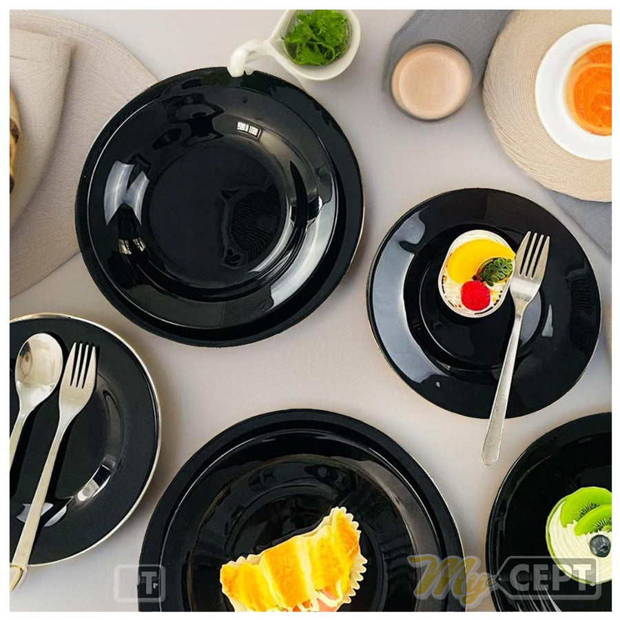 18-Pc Dinner Set - Glossy Black