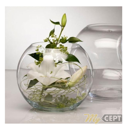 Clear Round Glass Vase 12cm