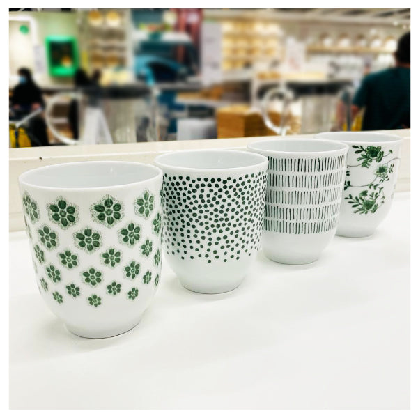 Patterned Mug - Pack of 3 - Green