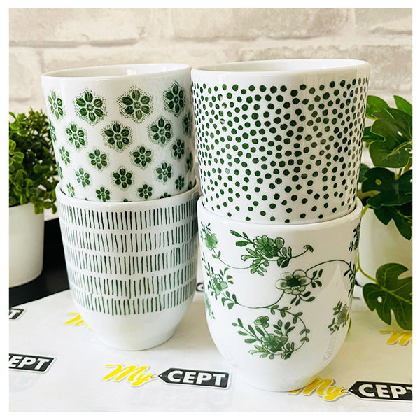 Patterned Mug - Pack of 3 - Green
